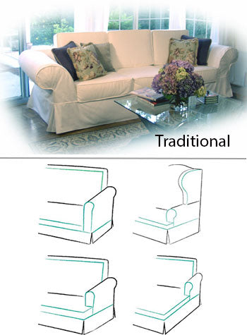 Sofa/Armchair Slipcover - Style TRADITIONAL